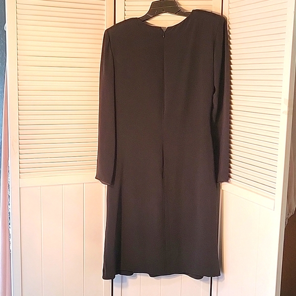 VINTAGE MARY MCFADDEN SILK RUCHED SHEATH DRESS SZ12 - Picture 4 of 8